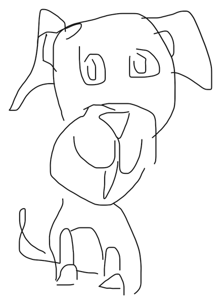 Hand-drawn doodle of a dog